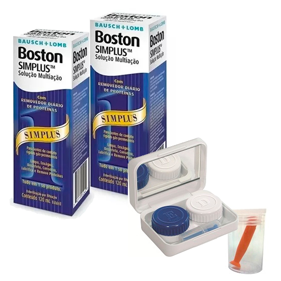 Solução Boston Simplus 120ml 2 Caixas + Estojo Com Ventosa em Oferta na Shopee