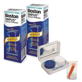 Solução Boston Simplus 120ml 2 Caixas + Estojo Com Ventosa