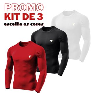 Kit 3 Camisas Segunda Pele Termica Proteção Solar Uv 50+ Unissex