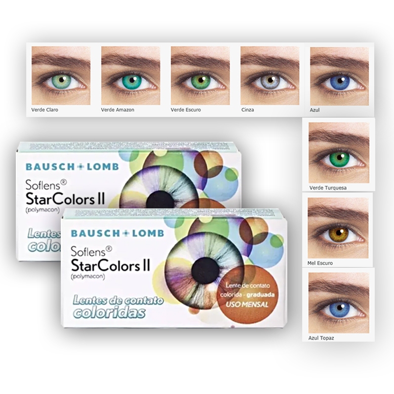 Lente De Contato Colorida Bausch + Lomb COM GRAU - MIOPIA - Star Colors em Oferta na Shopee