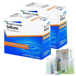 Lente De Contato Soflens 66  - Astigmatismo 2 caixas + Renu BioTrue 420ml em Oferta na Shopee