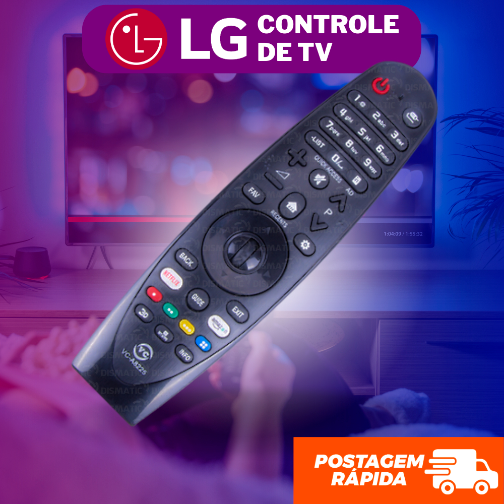 Controle Para Tv LG AKB75855501 Tv Smart Magic LG Controle Universal LG MR19 MR20 4K AN-MR19BA AN-MR20GA Magico