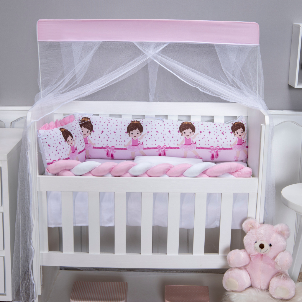 Kit Protetor Mini Berço Safari 08 Peças Menino e Menina e Outros Modelos Com Trança e Lateral em Oferta na Shopee