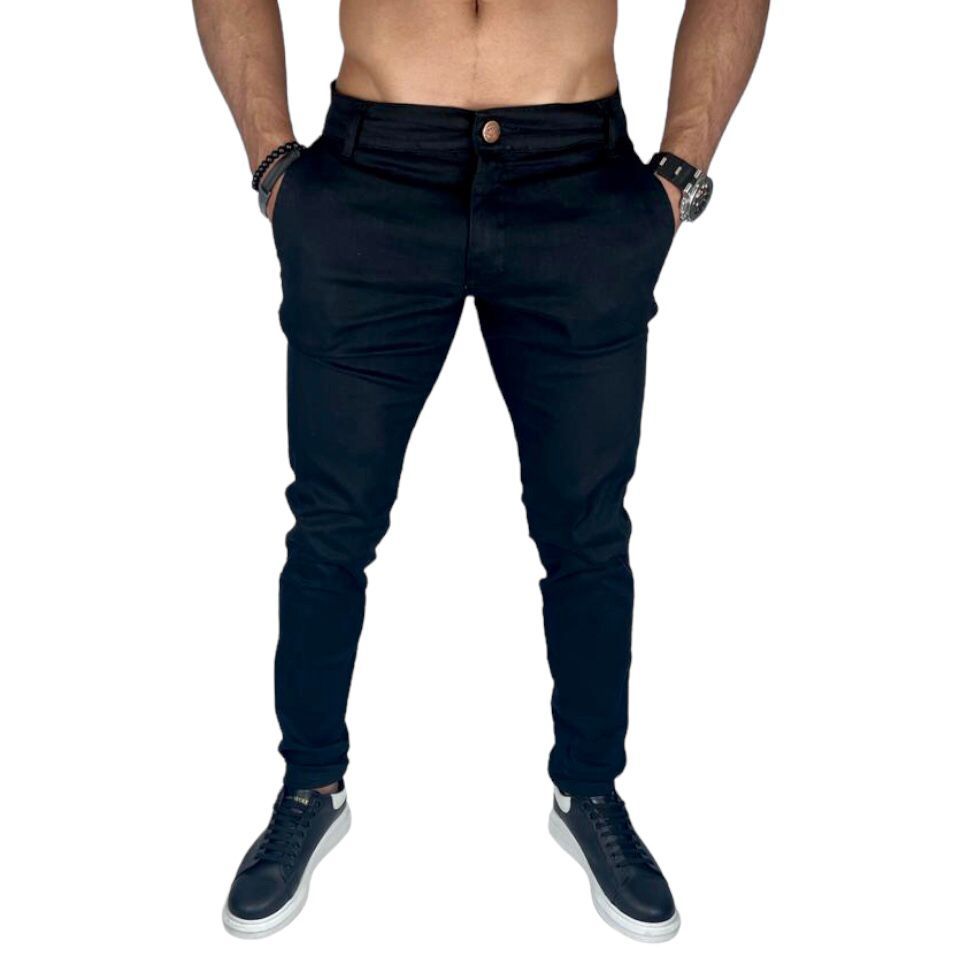 Calça de Sarja Masculina com Lycra Elastano Slim Brim jeans Esporte Fino Social Premium Confortável
