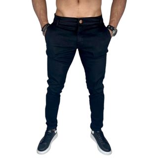 Calça de Sarja Masculina com Lycra Elastano Slim Brim jeans Esporte Fino Social Premium Confortável