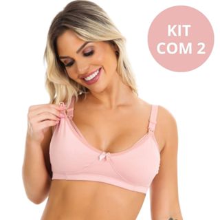 Kit 2 Sutiã Amamentação Reforçado Em Microfibra Gestante Promoção -AmaLiz