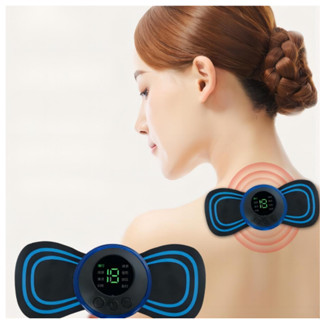 KIT 2 Peças Mini Massageador Elétrico Portátil Cervical EMS