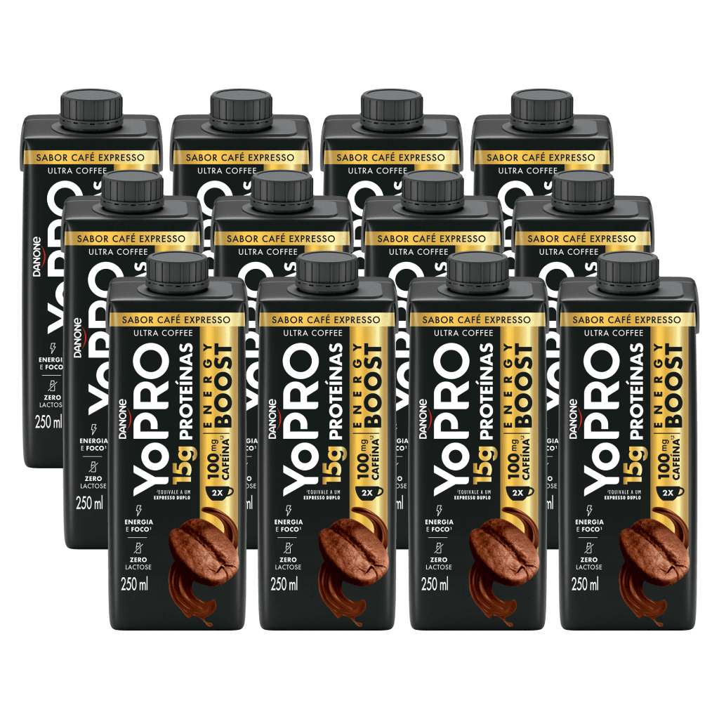 Kit 12 Unidades YoPRO Bebida Láctea Whey Café Expresso 15g De Proteínas 250ml