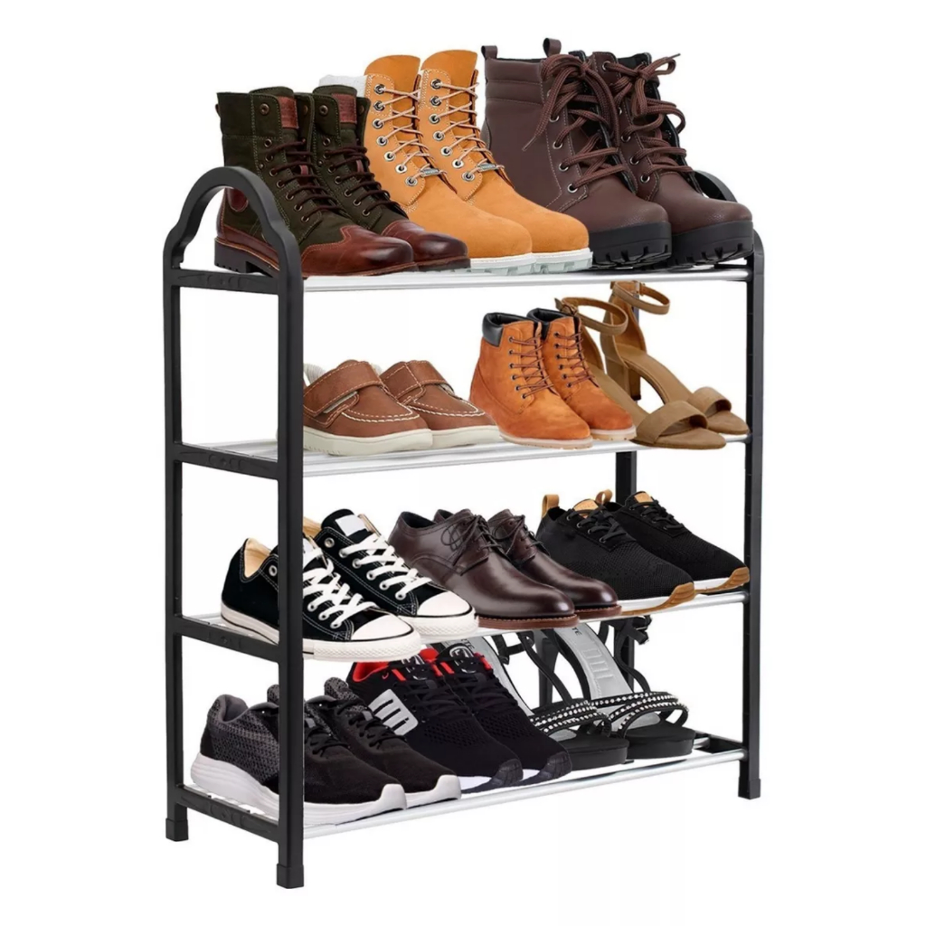 Sapateira de Metal e Plastico Organizador Prateleira 4 Andares Multiuso 41 x 19 x 57cm Pronto Entrega em Oferta na Shopee