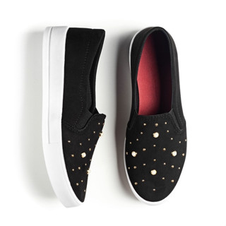 Sapatilha Slip On Feminina Com Brilho Sem Salto Tênis Calce Fácil Casual Confortável