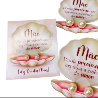 50 pares de brinco perola +tags dia das maes lembrancinha/mimo