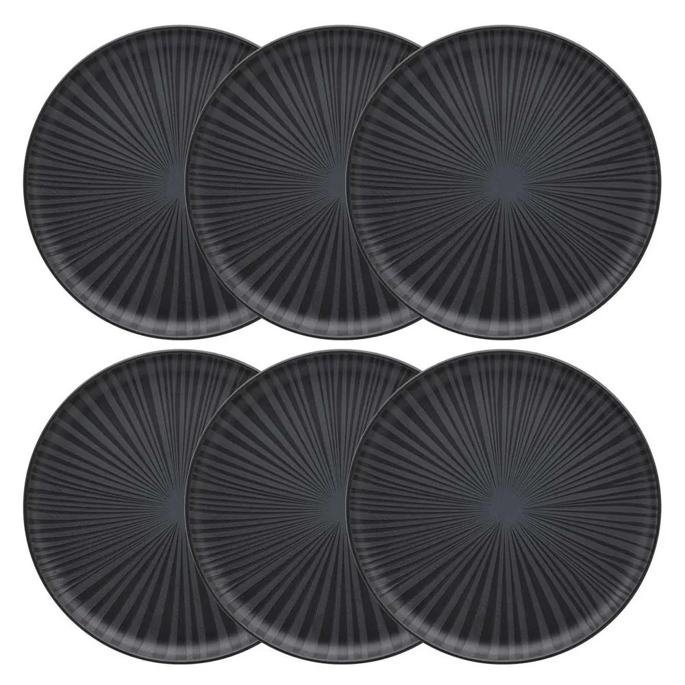 Prato Raso Flat Ônix 6 Unidades 26cm Oxford Preto Fosco em Oferta na Shopee