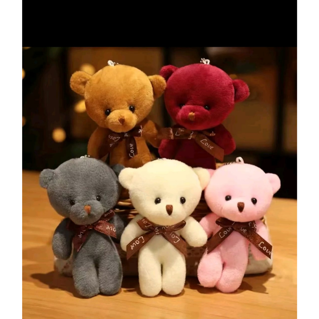Kit 12 Chaveiros Com Pingente Ursinho Urso De Pelúcia 12cm
