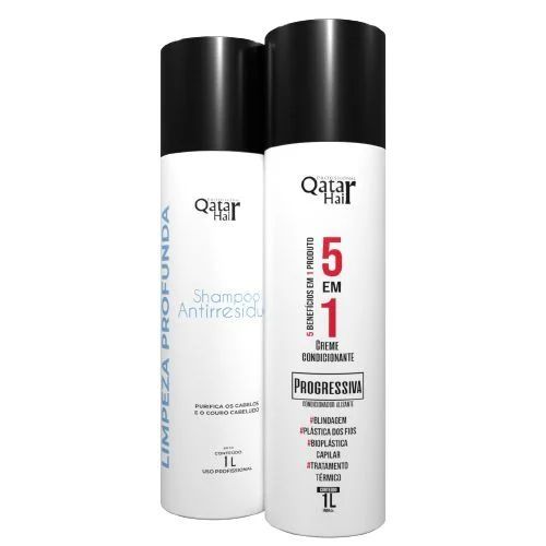 Escova Semi Definitiva KIT 5 Em 1 Qatar Hair 2x1000ml