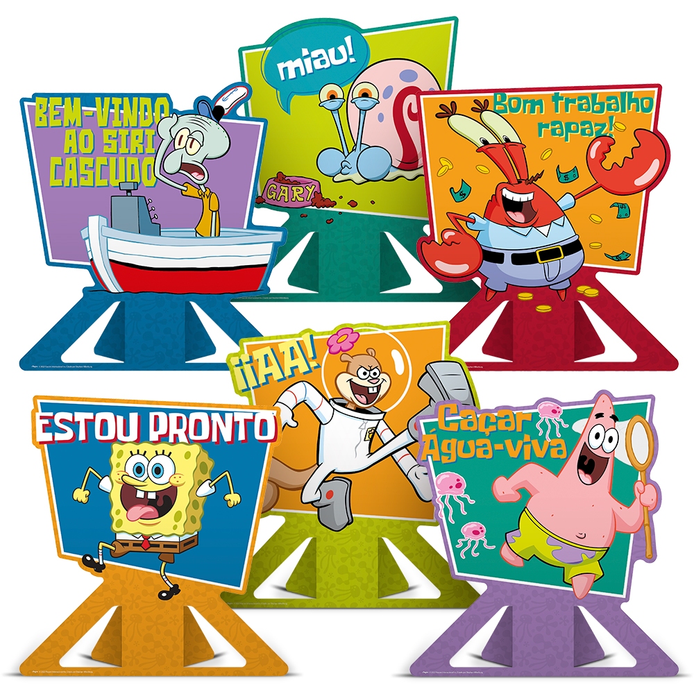 6 Decoração de Mesa Display Festa Bob Esponja Regina Festas - Inspire sua Festa Loja