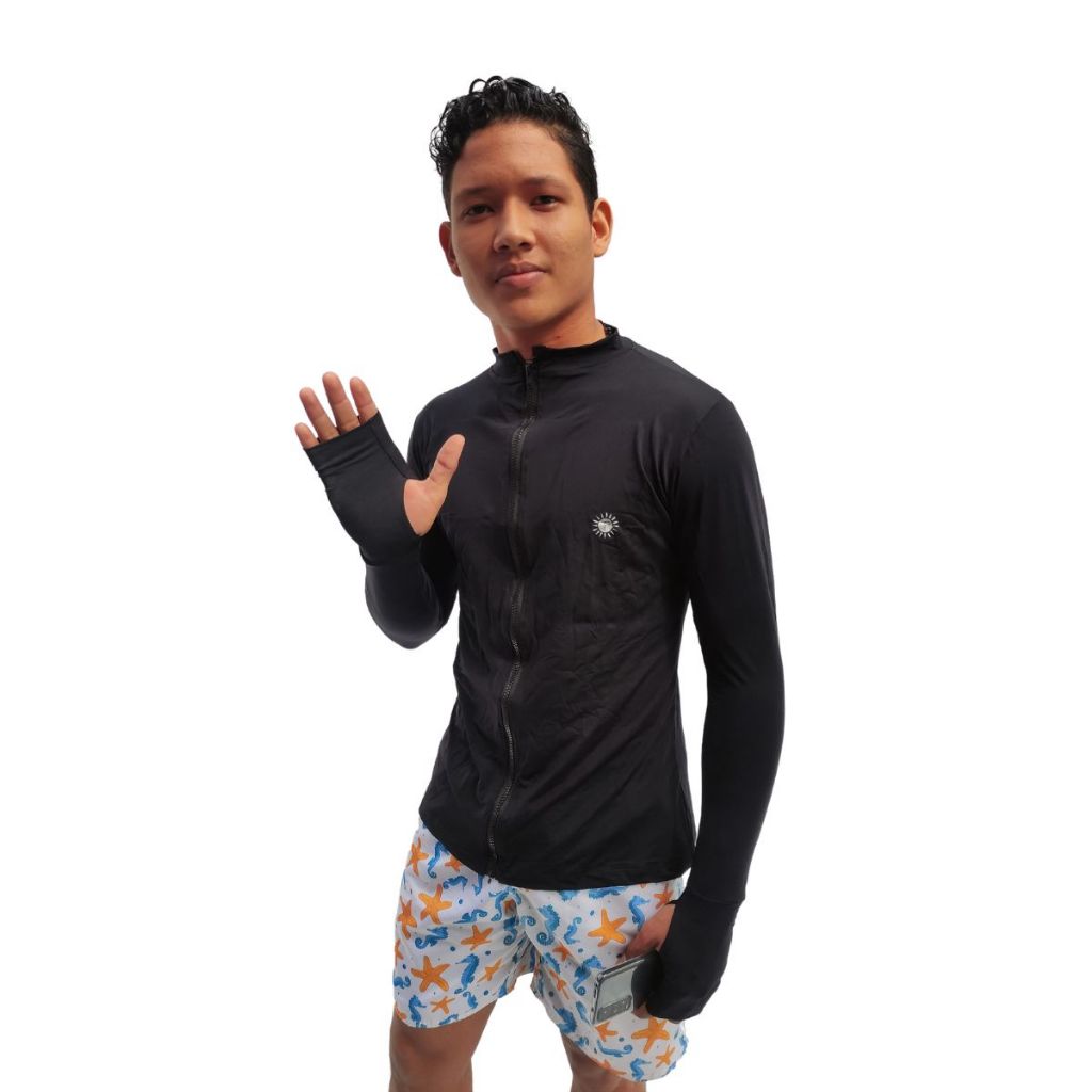 Camisa Térmica Masculino Segunda Pele Blusa Proteção Solar Com Zíper