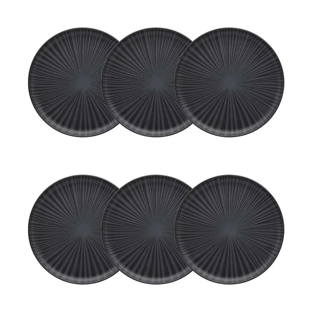 Prato Sobremesa Flat Ônix 6 Unidades 20cm Oxford Preto Fosco em Oferta na Shopee