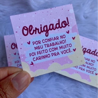 100 unidades Mini Cartão De Agradecimento Ao Cliente Tag Sem Furo Brinde Cliente ADESIVO em Oferta na Shopee