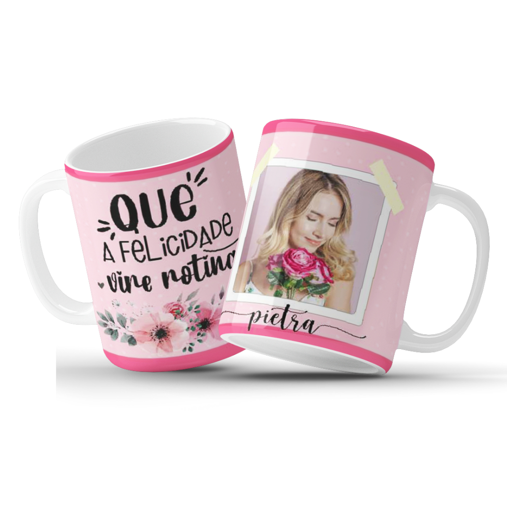 Caneca Branca Personalizada Foto e Frase em Oferta na Shopee