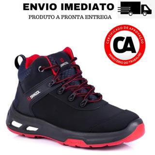 Tênis masculino de segurança com aprovação de amarrar confeccionado em microfibra com biqueira bico plástico DETROIT BRACOL