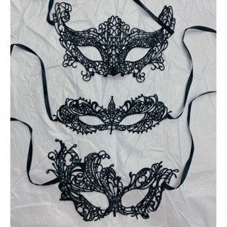 máscara de renda preta festa fantasia , baile , halloween , carnaval etc em Oferta na Shopee