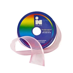 Fita VOIL COM OURELA CETIM 8mm - Voal - Natalinas Decorativas - Rolos com 10 metros - NAJAR COD 6950