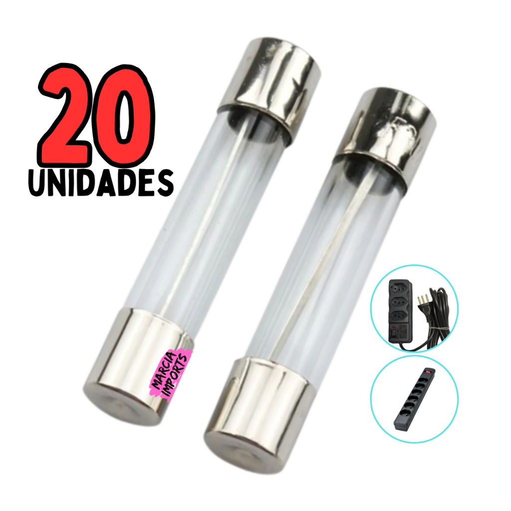 fusível para filtro de linha ou outros produtos Com 5, 10 e 20 unidades Disponivel