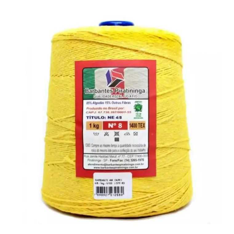 Barbantes Colonial 1kg amarelo ouro fio 6 ou 8.