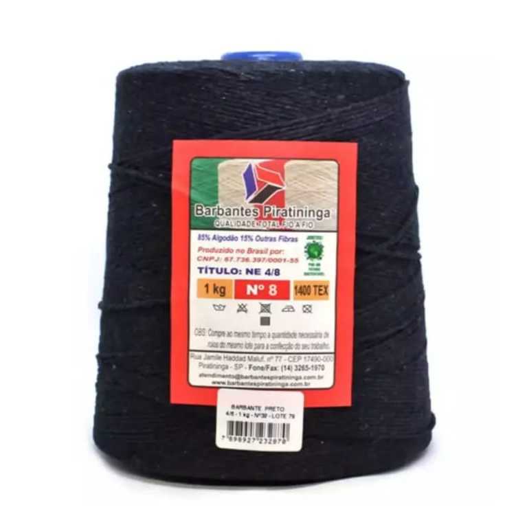 Barbante 1kg preto fio 6 ou 8. em Oferta na Shopee