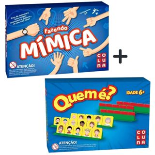 KIT Jogo Jogo Quem é? (Estilo Cara a Cara) + Jogo Fazendo Mimica - Jogos de Adivinhação
