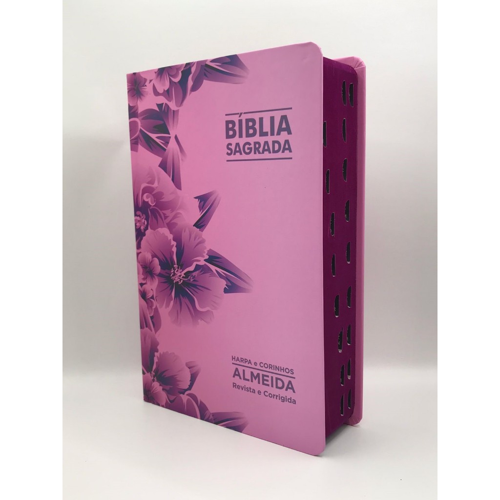 Bíblia Sagrada Tamanho Grande Com Harpa Palavras de Jesus em vermelho Floral Uva em Oferta na Shopee