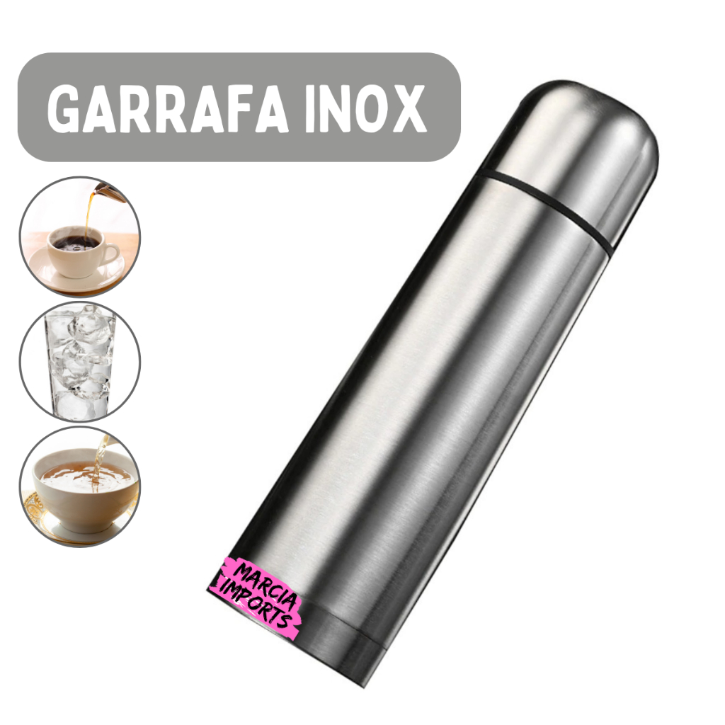 Garrafa Térmica Aço Inox Super Resistente 500ml Quente e Frio INOX P/Academia , Trabalho , Escola Envia Rapido em Oferta na Shopee
