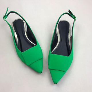 Sapatilha Feminina Slingback Nobuck Verde Bandeira