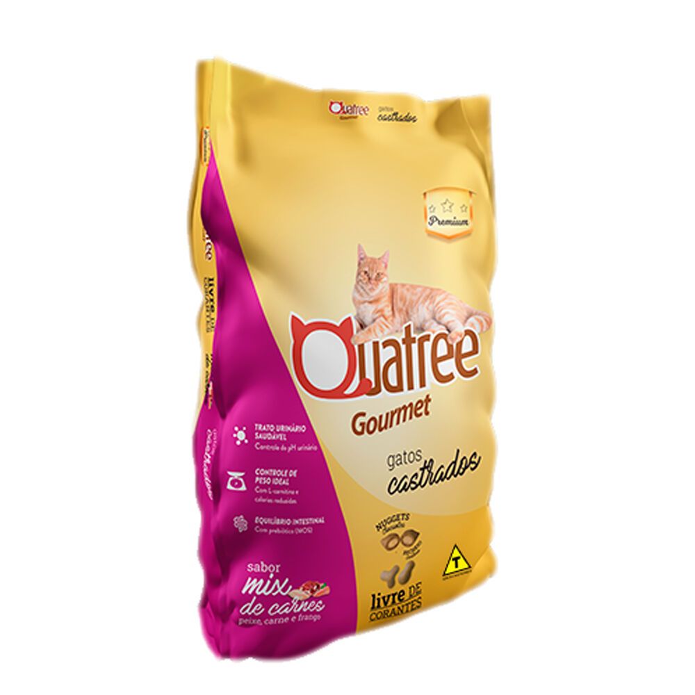 Ração Quatree Gourmet Gato Castrado Mix de Carnes 20 kg