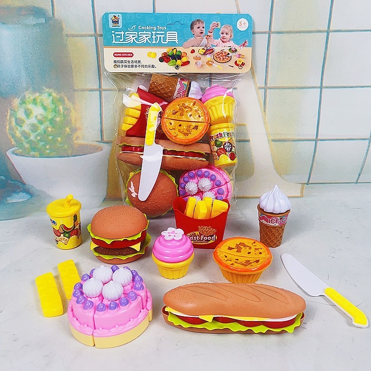 Brinquedo infantil de mini kitchen kit de cozinha,doce,frutas,fast food em Oferta na Shopee