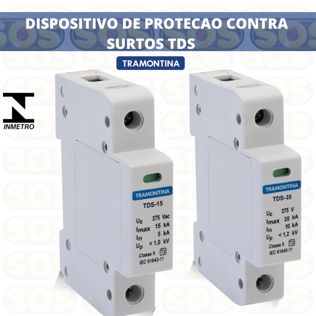 DISPOSITIVO DE PROTECAO CONTRA SURTO TDS 1P 15KA 20KA 45KA 275V CLASSE II