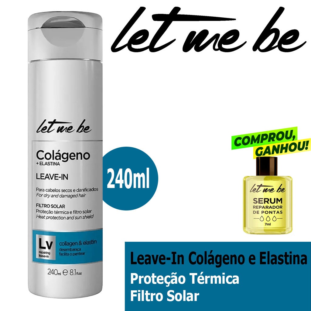 Leave-In Colágeno e Elastina Protetor Térmico - Let Me Be 240ml