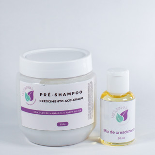 Pre poo (pré shampoo) para acelerar crescimento 230g + Óleo capilar para Crescimento 30ml - Kit Misturinhas