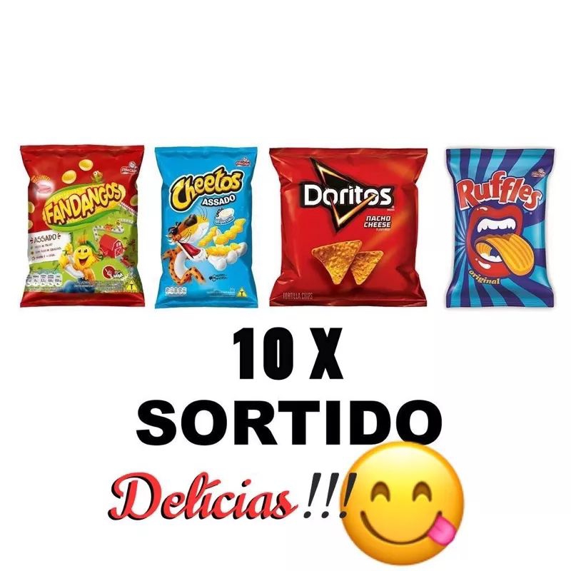 Kit 10x salgadinhos batata Elma chips Ruffles