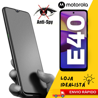 Película Cerâmica Fosca Privacidade 3D P/ Motorola Moto E40 Ceramic Matte Fume AntiSpy Pronta Entrega