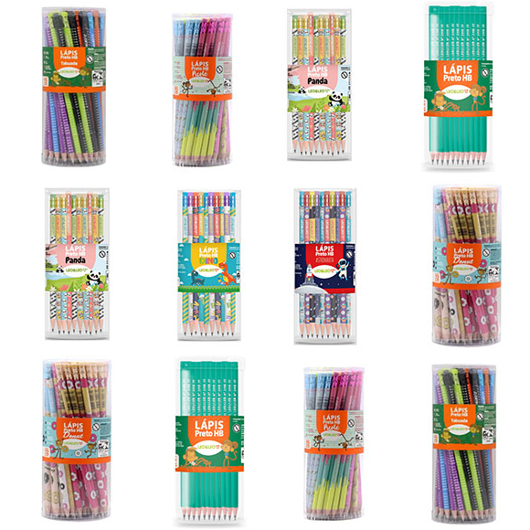 Lápis Preto Com Borracha - Lápis Preto Decorado C/ 72 Unidades / Borracha Na Ponta. - HB em Oferta na Shopee