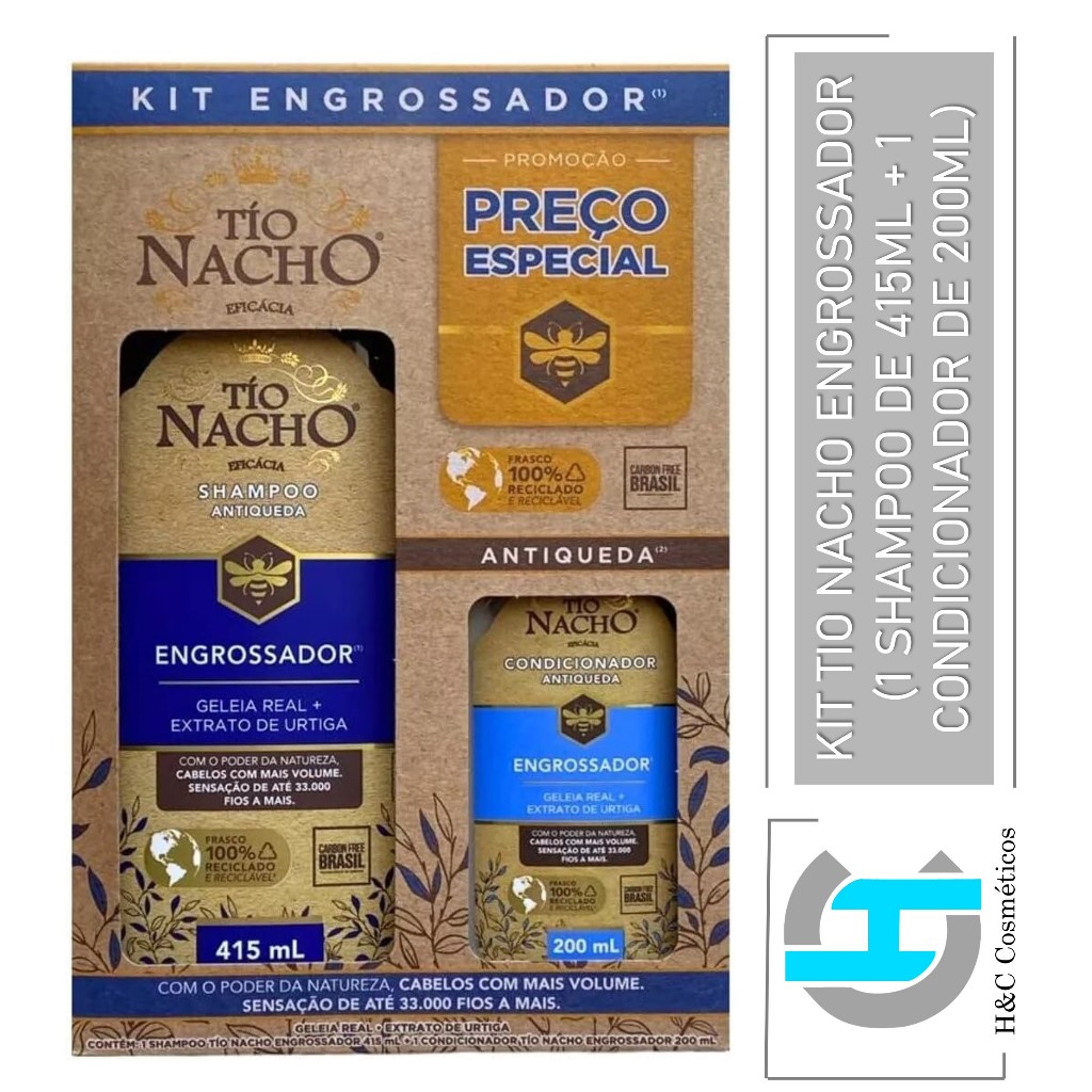 Kit Tio Nacho Engrossador (1 SHAMPOO DE 415ml + 1 CONDICIONADOR DE 200ml)