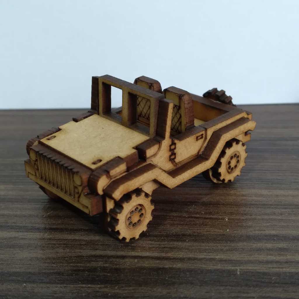 Jipe miniatura super pequeno desmontado MDF