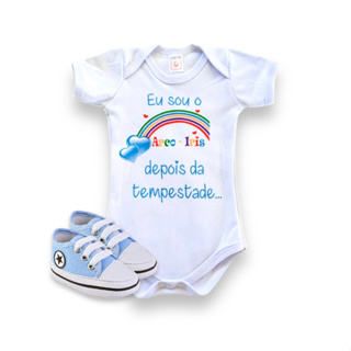 Body Temático Enxoval Bebê Arco-íris em Oferta na Shopee