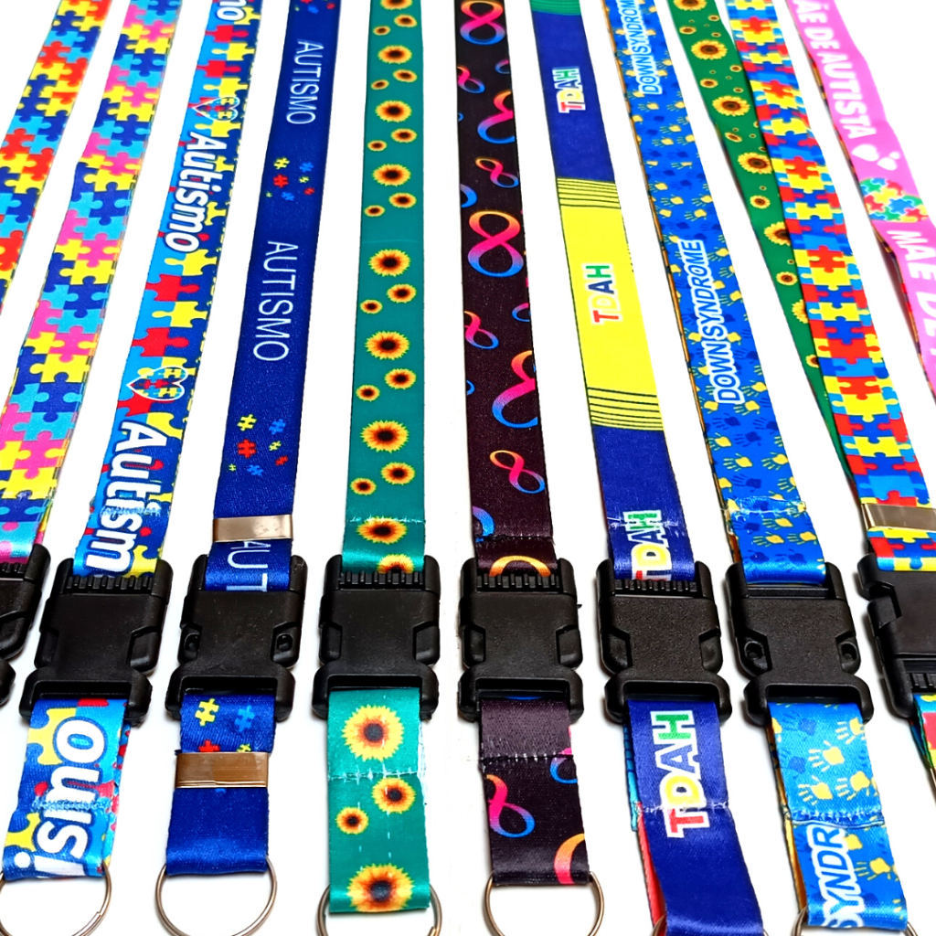 Cordão de Identificação Autista Diveros Modelos Autismo Mãe de Autista Pai de Autista