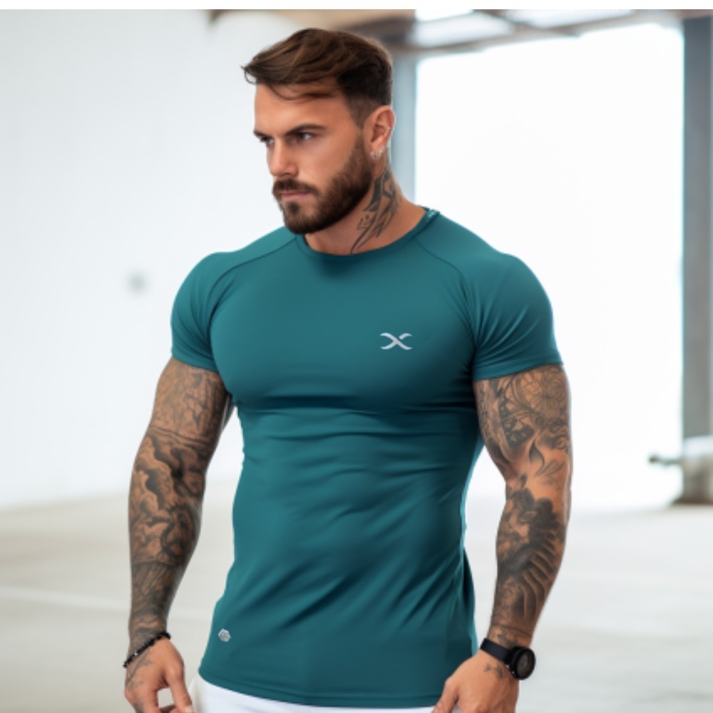Camisa Moda Dry Fit  Fitness Roupas Camiseta Lisa Masculina Treino Academia Camiseta Dry fit
