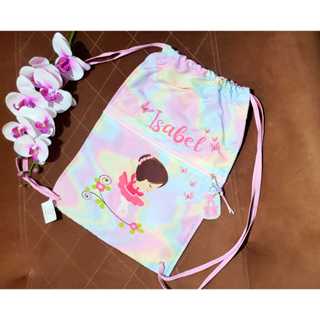 Mochila Saco Balé Bailarina Personalizada Com Nome Passeio