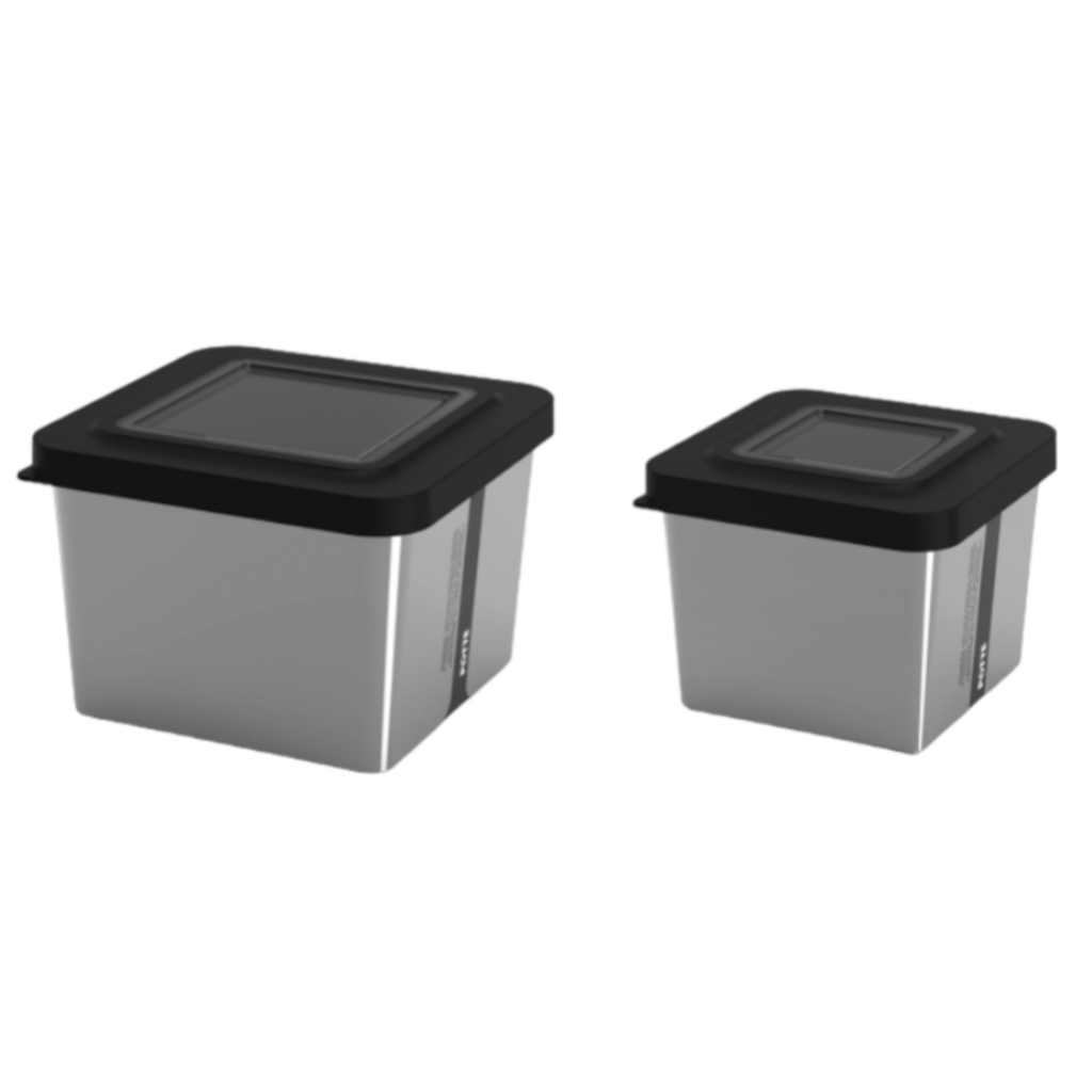 Metallic Vision Pote Quadrado P ou M Potte Produto Resistente Com Visor na Tampa Pode ir na Lava-Loucas
