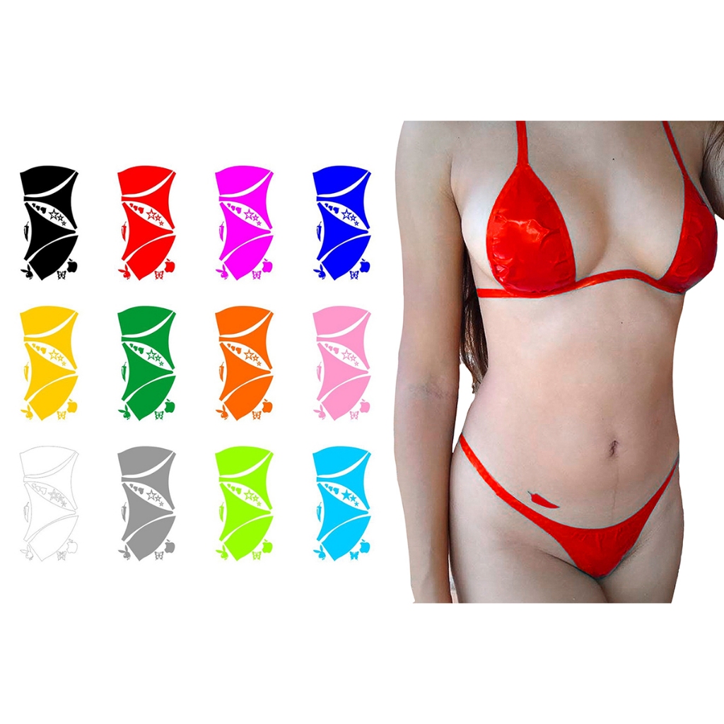 10 Biquínis De Adesivo - Bronzeamento Natural + Fita E Tatoo Natural Beleza Solar Bronzeamento