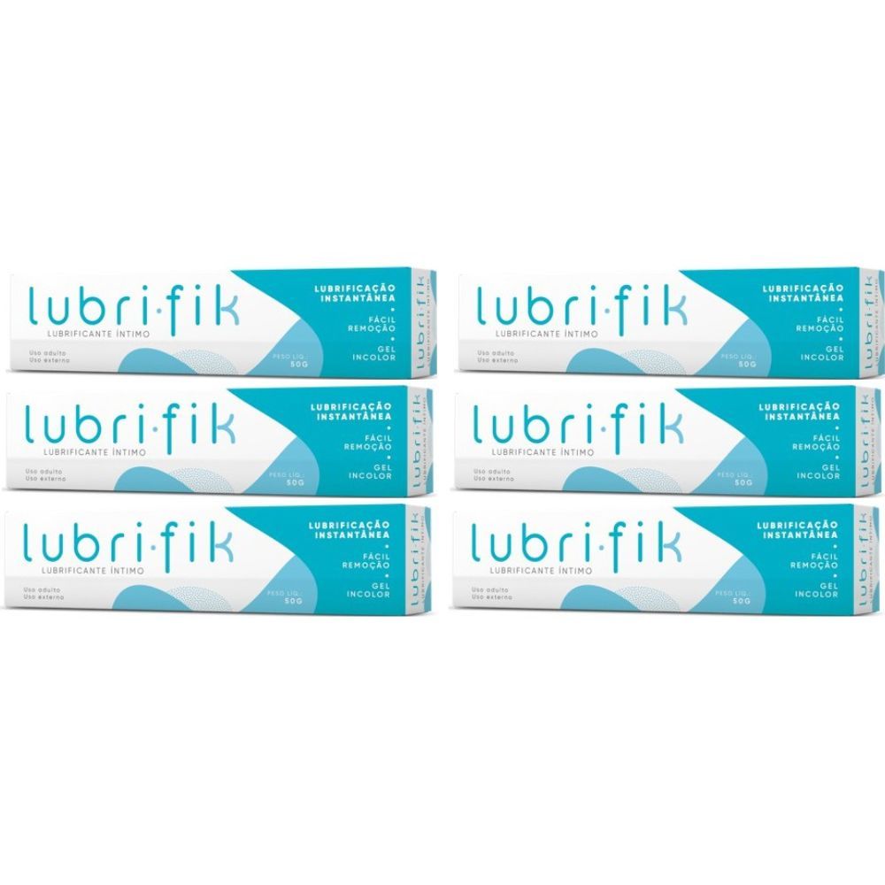 Kit com 6 Gel Lubrificante Íntimo Lubrifik 50g Sex Shop em Oferta na Shopee